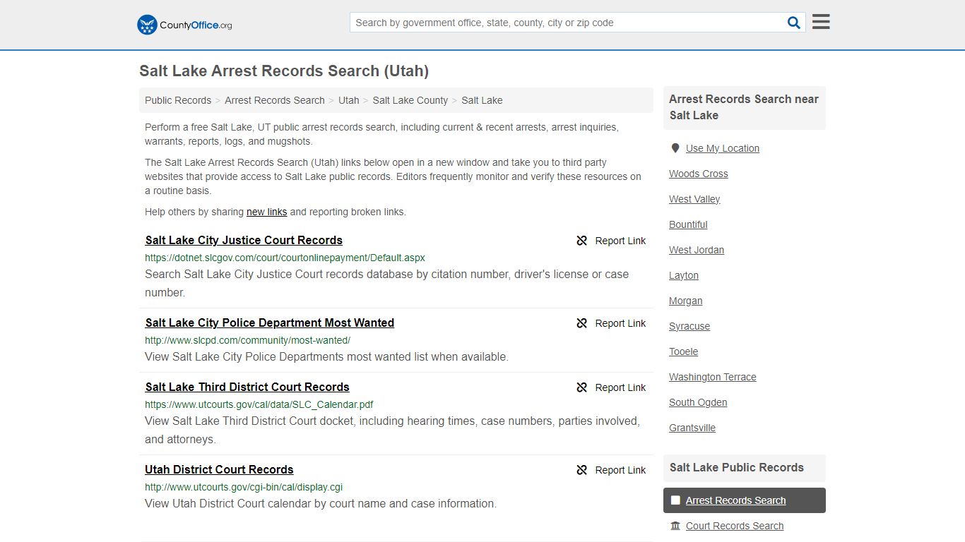 Arrest Records Search - Salt Lake, UT (Arrests & Mugshots) - County Office